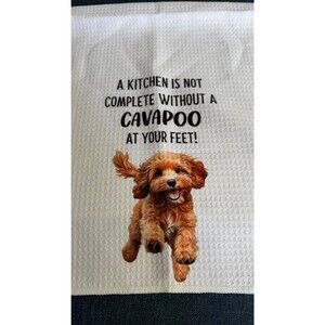 Cavapoo Dog Kitchen Towel 16x24 Funny Dog Mom Gift Cavapoo Owner Home Decor